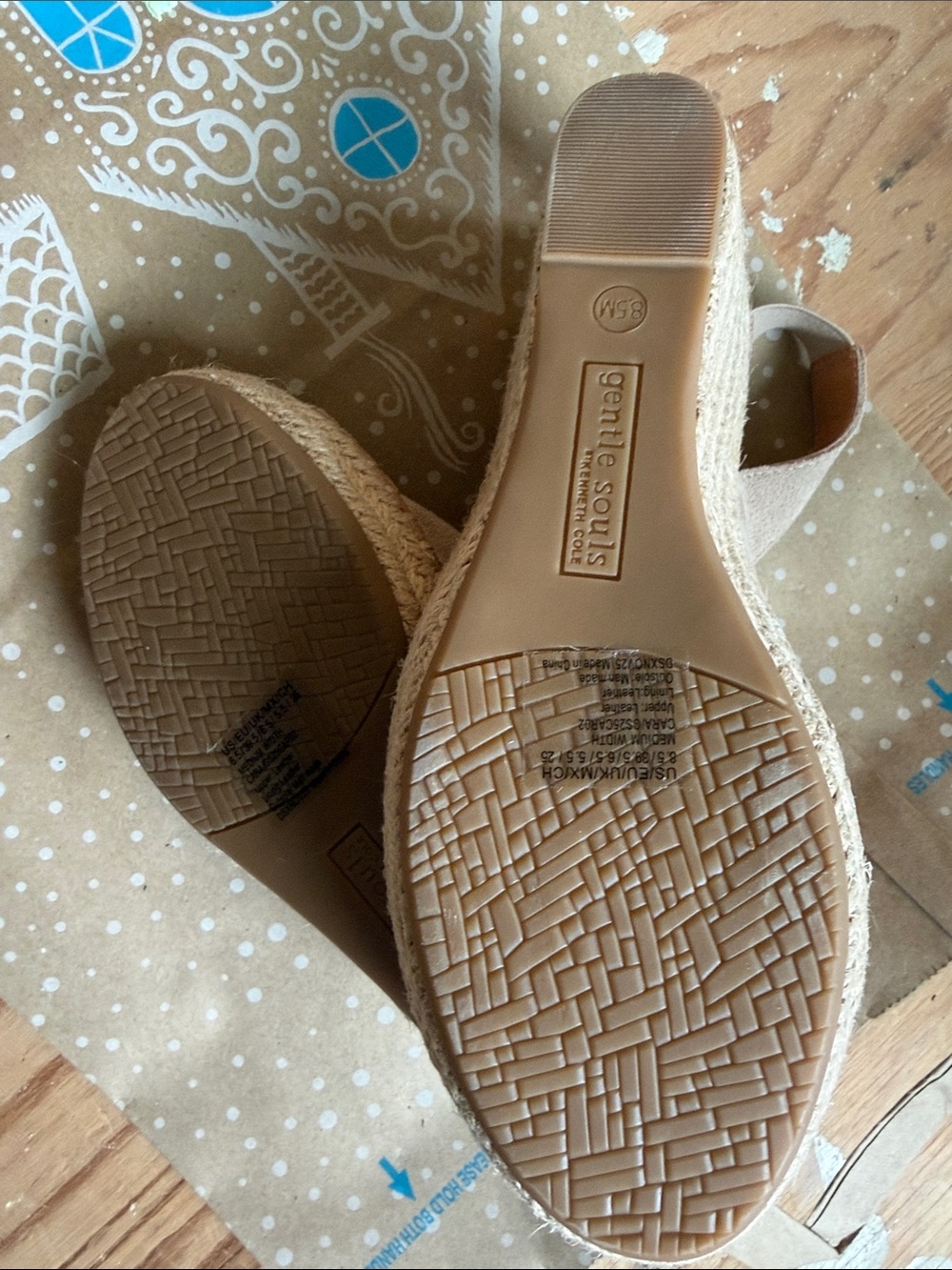 gentle souls light beige suede slingback sandals - Picture 6 of 7